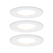 3er-Set Einbauleuchte LED Nova rund Weiß, flache LED-Einbauleuchten, 2700K Warmweiß, 230V-Direktanschluss
