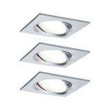 Juego de 3 focos empotrables LED Nova Plus Coin Regulable 2700K aluminio