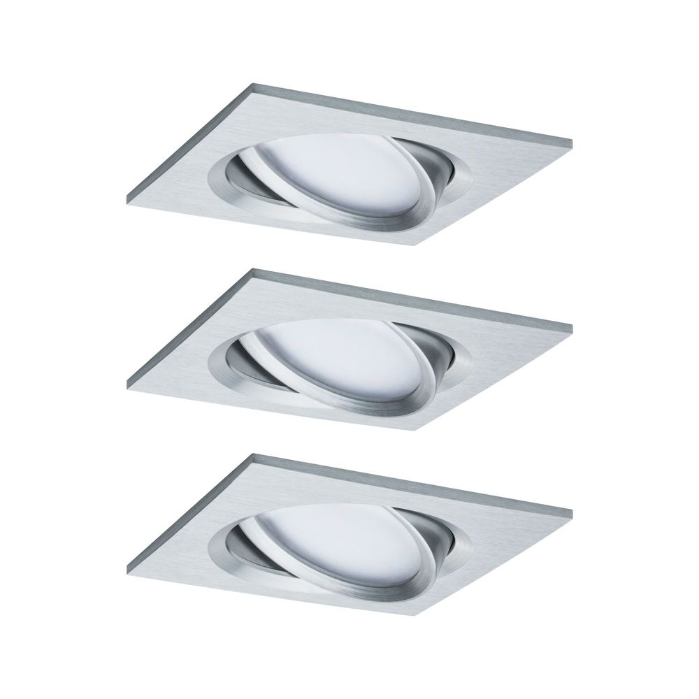 3er-Set LED Einbaulampe Nova Plus Coin Dimmbar 2700K Alu  Paulmann   