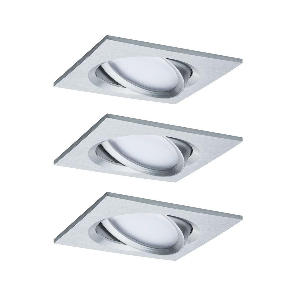 Juego de 3 focos empotrables LED Nova Plus Coin Regulable 2700K aluminio