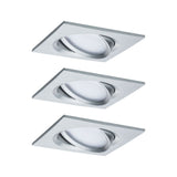 Juego de 3 focos empotrables LED Nova Plus Coin Regulable 2700K aluminio