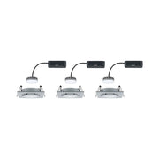 3er-Set LED Einbaulampe Nova Plus Coin Dimmbar 2700K Alu in Aluminium mit Montagebox und Haltefedern
