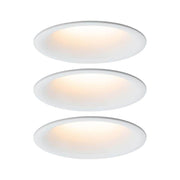 3er-Set LED Einbaulampen Cymbal Coin Warmdimmfunktion IP44 Weiß - stilvolle, minimalistische Einbauleuchten in Weiß.