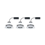 Juego de 3 focos empotrables LED Nova Plus Coin Regulable IP65 2700K Cromo