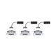 3er-Set LED Einbauleuchte Nova Plus Coin Dimmbar IP65 2700K Chrom mit Aluminium-Gehäuse und Anschlussbox