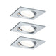 3er-Set LED Einbauleuchte Nova eckig Alu-Gedreht - Set aus 3 flachen LED-Modulen in Aluminium für niedrige Hohlräume.