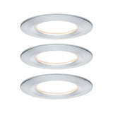 Juego de 3 focos empotrables LED Nova redondos regulables en 3 pasos de aluminio trenzado
