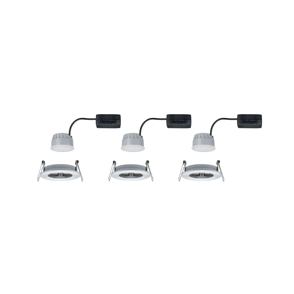 Juego de 3 focos empotrables LED Nova redondos regulables en 3 pasos de aluminio trenzado