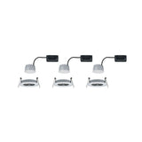Juego de 3 focos empotrables LED Nova redondos regulables en 3 pasos de aluminio trenzado