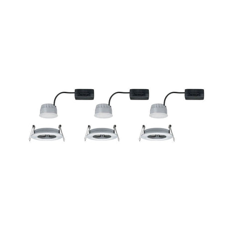 3-piece set LED recessed light Nova round 3-step dimmable alu-turned in a modern design, ideal for narrow cavities.