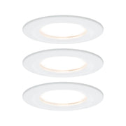3er-Set LED Einbauleuchte Nova rund 3-Stufen Dimmbar Weiß - Set aus 3 flachen Leuchten in Warmweiß.