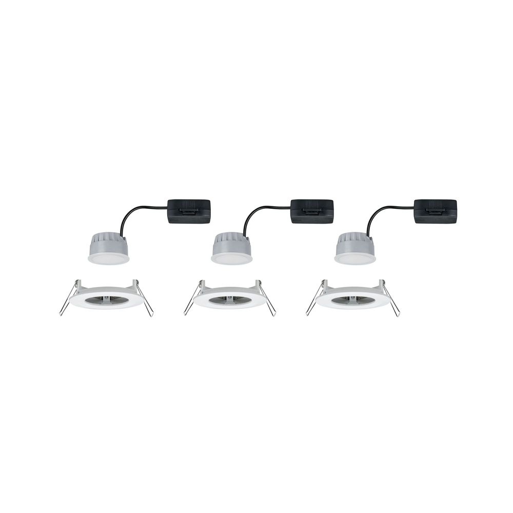 Juego de 3 focos empotrables LED Nova redondos de 3 niveles regulables en blanco