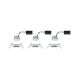 Juego de 3 focos empotrables LED Nova redondos de 3 niveles regulables en blanco