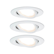 3er-Set LED Einbauleuchte Nova rund Weiß - Set aus 3 flachen Einbauleuchten mit warmweißem Licht.
