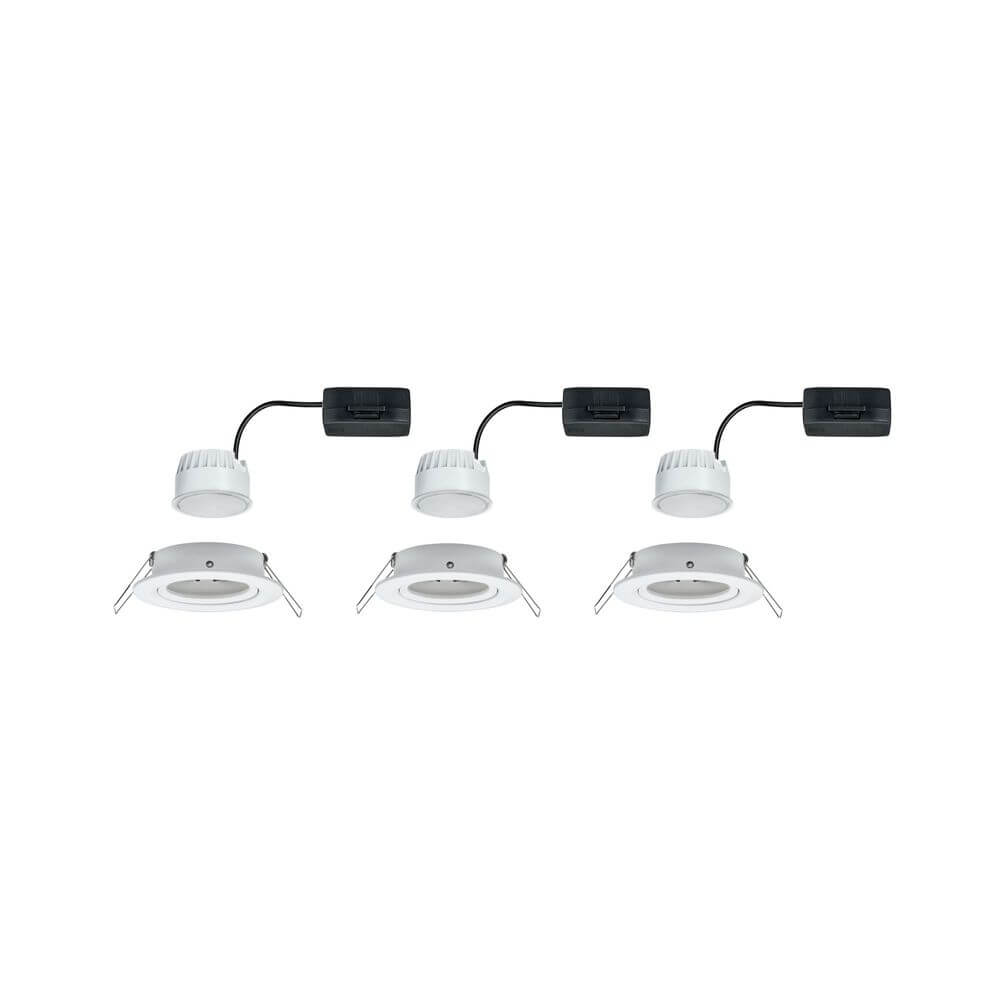 3er-Set LED Einbauleuchte Nova rund Weiß