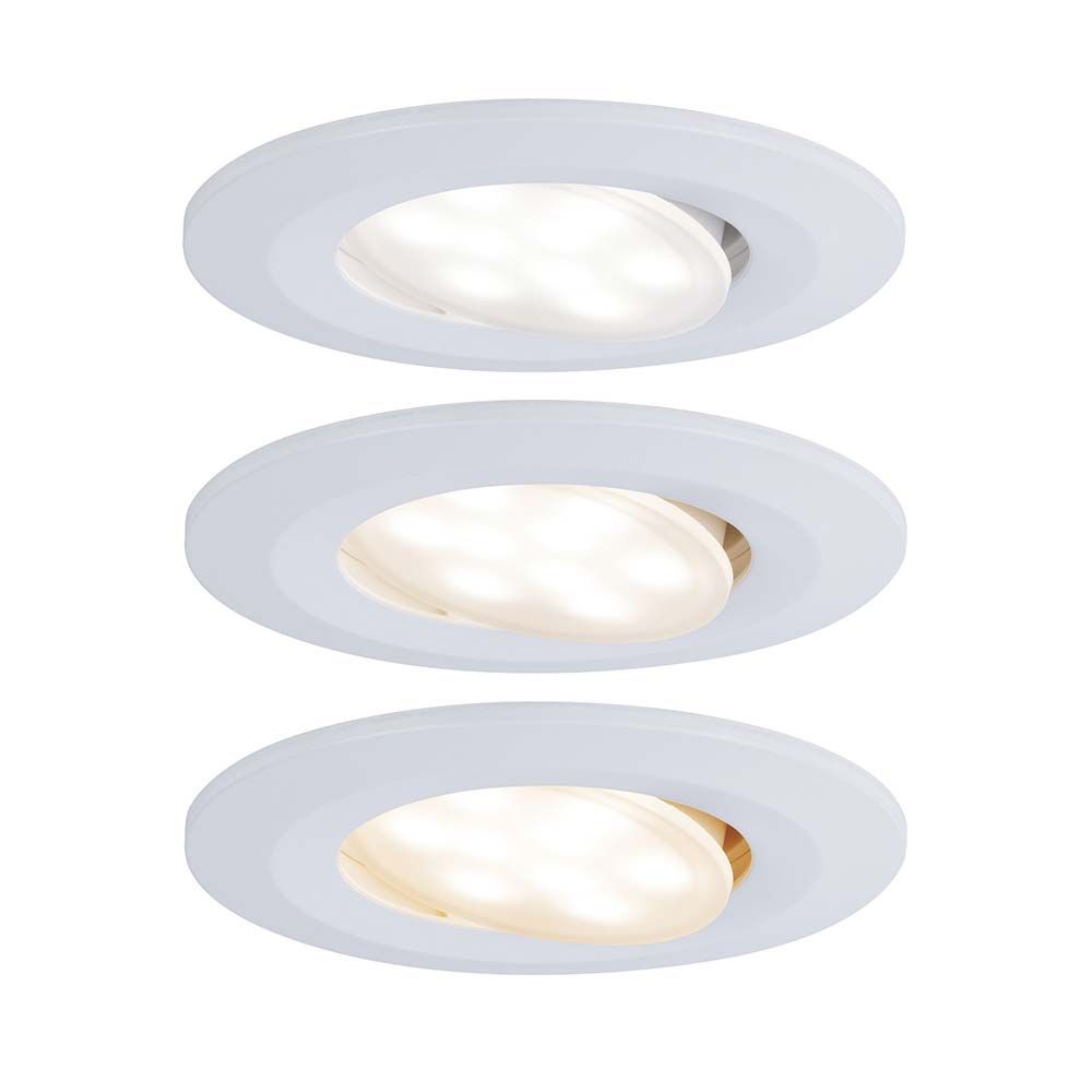 3er-Set LED Einbauleuchten Calla IP65 3-Stufen White-Switch Weiß