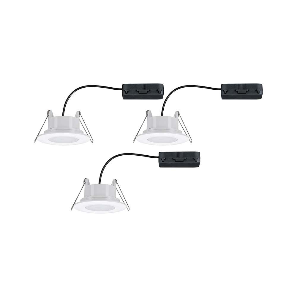 3er-Set LED Einbauleuchten Calla IP65 3-Stufen White-Switch Weiß