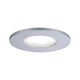 3er-Set LED Einbauleuchten Calla IP65 4000K Chrom-Matt bei eingeschaltetem Licht.