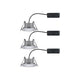 3er-Set LED Einbauleuchten Calla IP65 4000K Chrom-Matt mit drei blendenfreien Einbaustrahlern in Chrom matt.