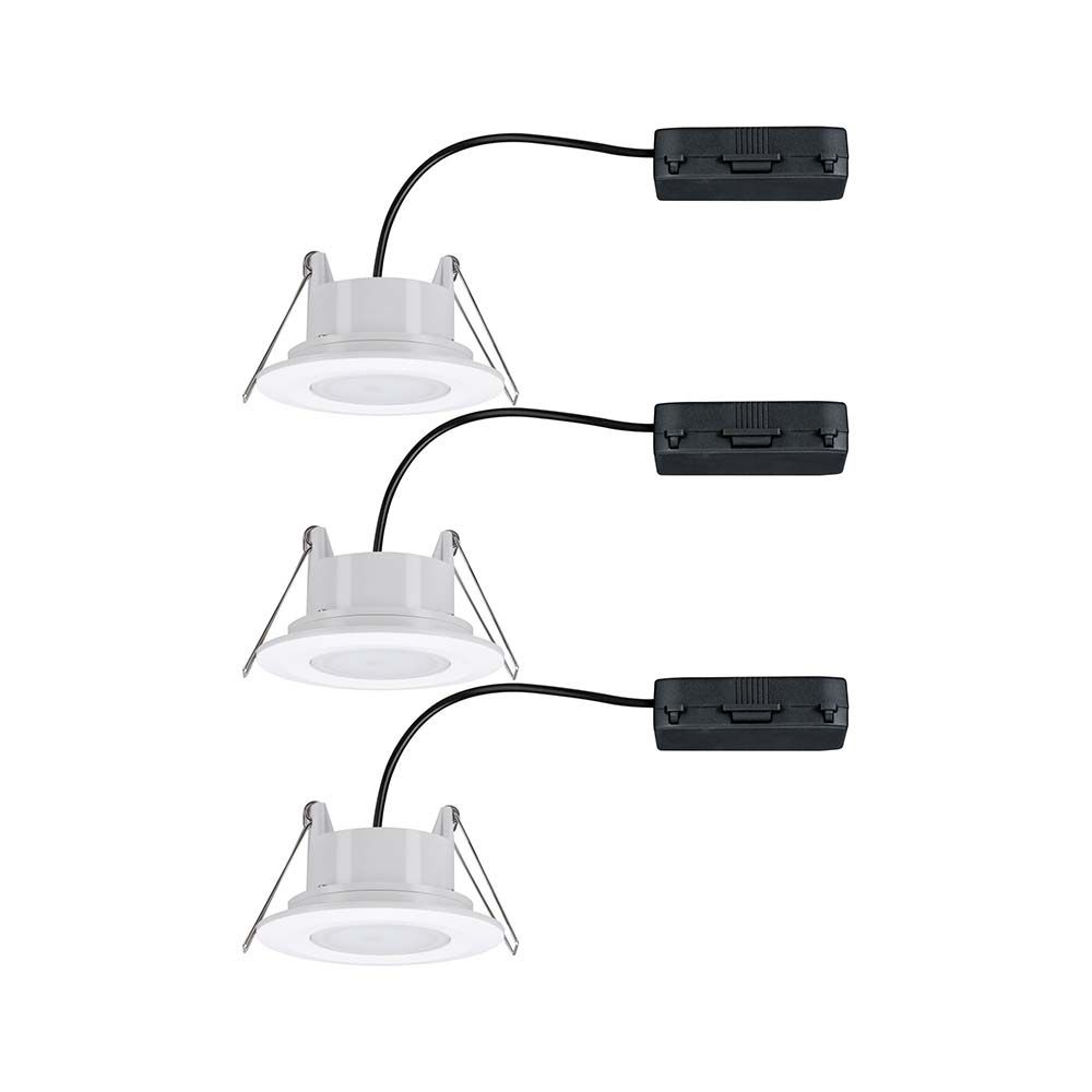 Juego de 3 focos empotrables LED Calla IP65 Orientables y regulables 4000K Blanco