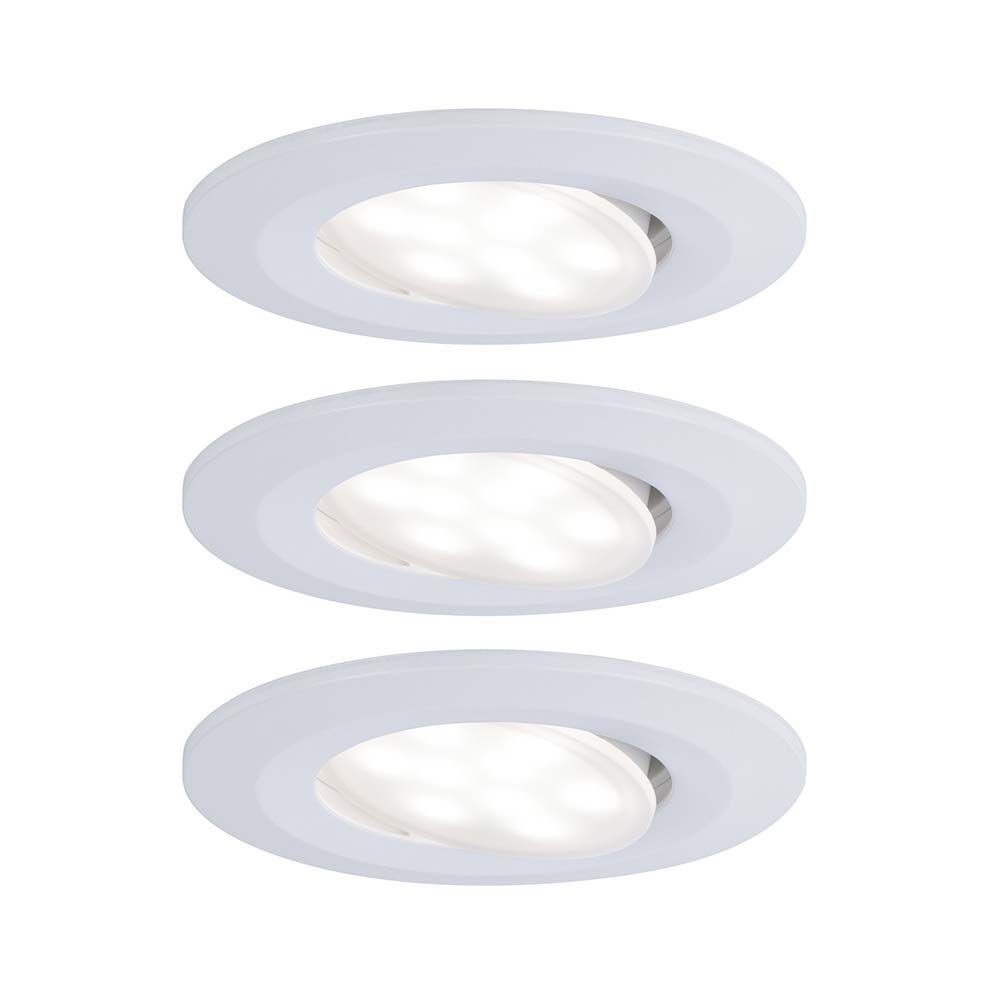 Juego de 3 focos empotrables LED Calla IP65 Orientables y regulables 4000K Blanco