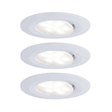 Juego de 3 focos empotrables LED Calla IP65 Orientables y regulables 4000K Blanco