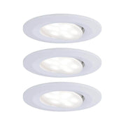 Lot de 3 LED luminaires encastrés Calla IP65 à intensité variable et orientables 4000K blanc en version blanc mat
