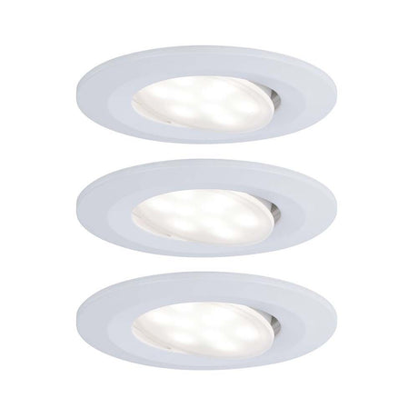 3er-Set LED Einbauleuchten Calla in Weiß, dimmbar und schwenkbar, ideal für stimmungsvolle Beleuchtung.