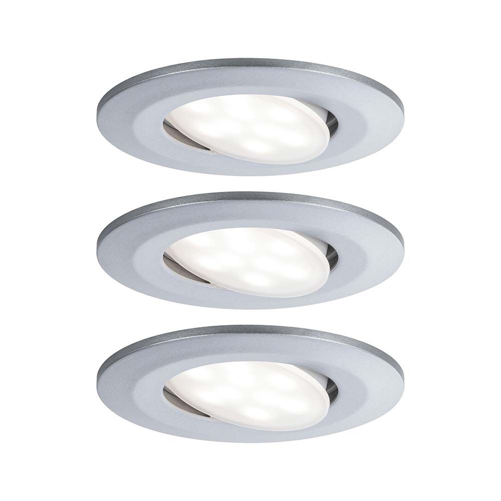 3er-Set LED Einbauleuchten Calla IP65 schwenkbar 4000K Chrom-Matt  Paulmann   