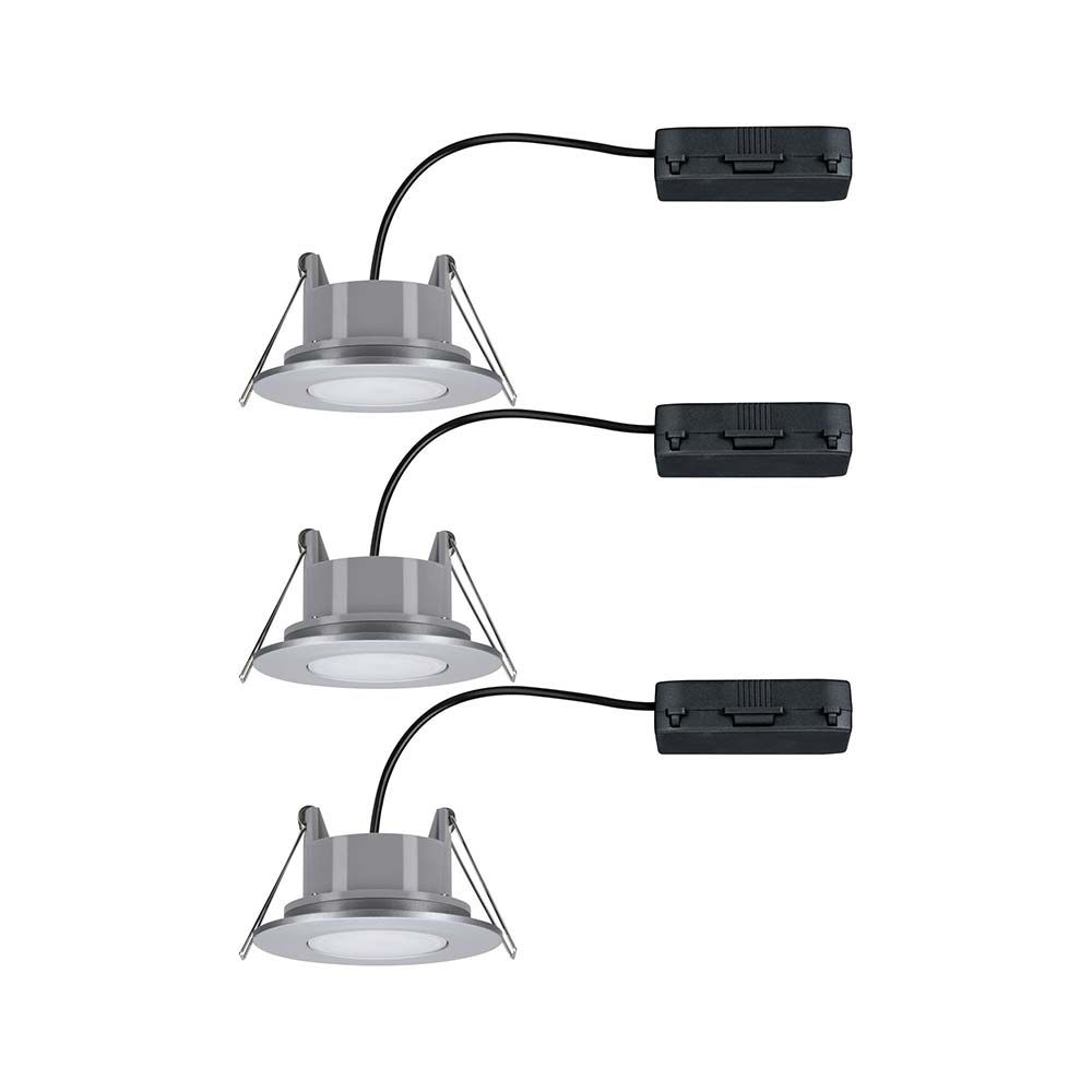 3er-Set LED Einbauleuchten Calla IP65 schwenkbar 4000K Chrom-Matt  Paulmann   