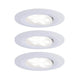 3er-Set LED Einbauleuchten Calla IP65 schwenkbar 4000K Weiß in Weiß matt, blendfreie Gestaltung.