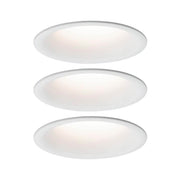 3er-Set LED Einbauleuchten Cymbal Coin starr Dimmbar IP44 2700K Weiß, 3 minimalistische Deckenleuchten