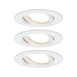 Set of 3 LED recessed spotlights Nova Plus Coin Dimmable IP65 2700K White