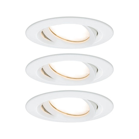 Set of 3 LED recessed spotlights Nova Plus Coin Dimmable IP65 2700K White