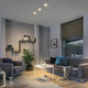 3er-Set Premium LED Einbaustrahler-Set Suon Dimmbar IP44 in modernem Wohnzimmer mit angenehmer Beleuchtung.