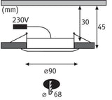 3er-Set Premium LED Einbaustrahler-Set Suon warm-dim IP44