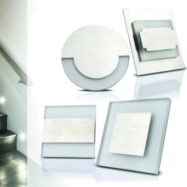 LED-Wandeinbauleuchte Apus Alu-gebürstet für Treppen und Flure mit moderner, dezenter Lichtemission