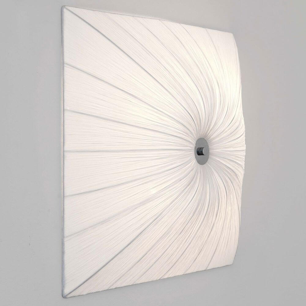 Wandleuchte 4-flammig Sultano Medium Baumwolle Weiß an der Wand, modernes Design in Weiß