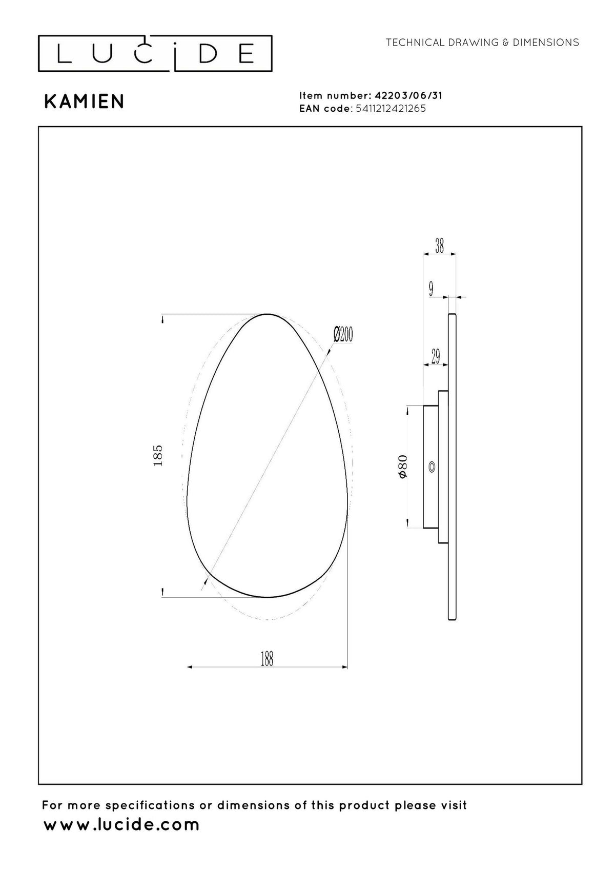 LED-vägglampa Kamien i keramik längd 20 cm (6)