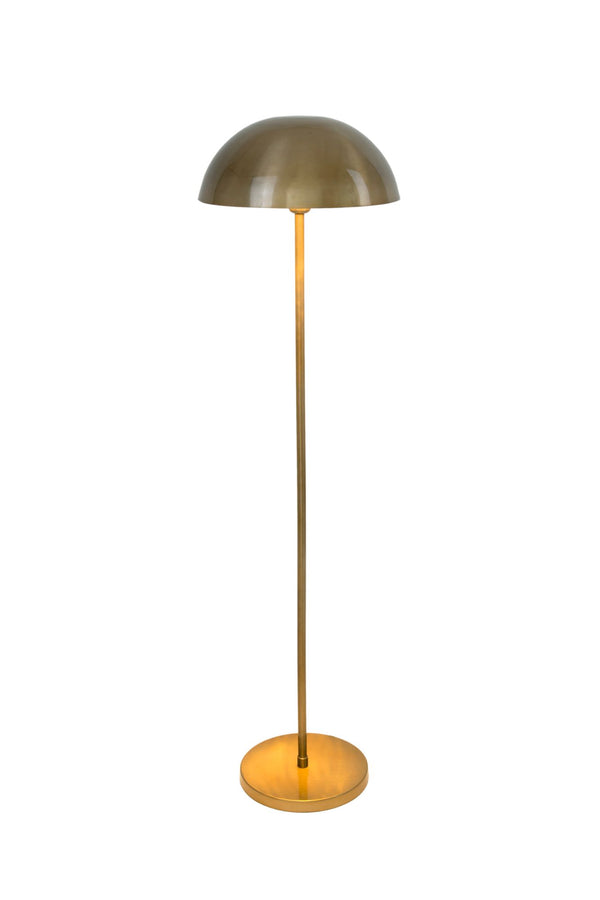 Stehlampe Fungo mit Schirm Rund 143 cm Gold von Holländer, goldene Eisen-Stehleuchte mit runder Form für Wohnbereich