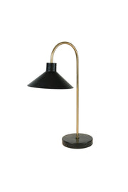 Tischlampe Oktavia Marmor Marmorfuß mit Schirm von Holländer, schwarz-goldene Leuchte mit rundem Marmorfuß
