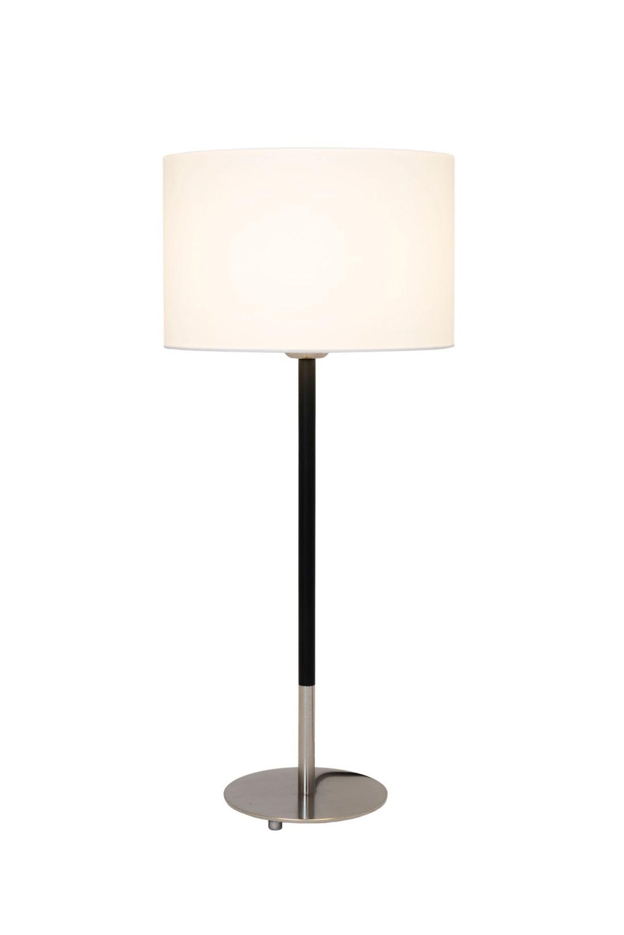 Lampada da tavolo Enzio Ø 26 cm con paralume rotondo argento 