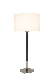 Tischlampe Enzio Ø 26cm mit Schirm Rund Silber, dekorative Holländer-Leuchte aus Eisen mit rundem Schirm