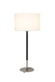 Lampada da tavolo Enzio Ø 26 cm con paralume rotondo argento 