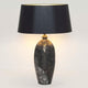 Tischleuchte Mary Oval Gross Keramik Schwarz-Gold-Silber