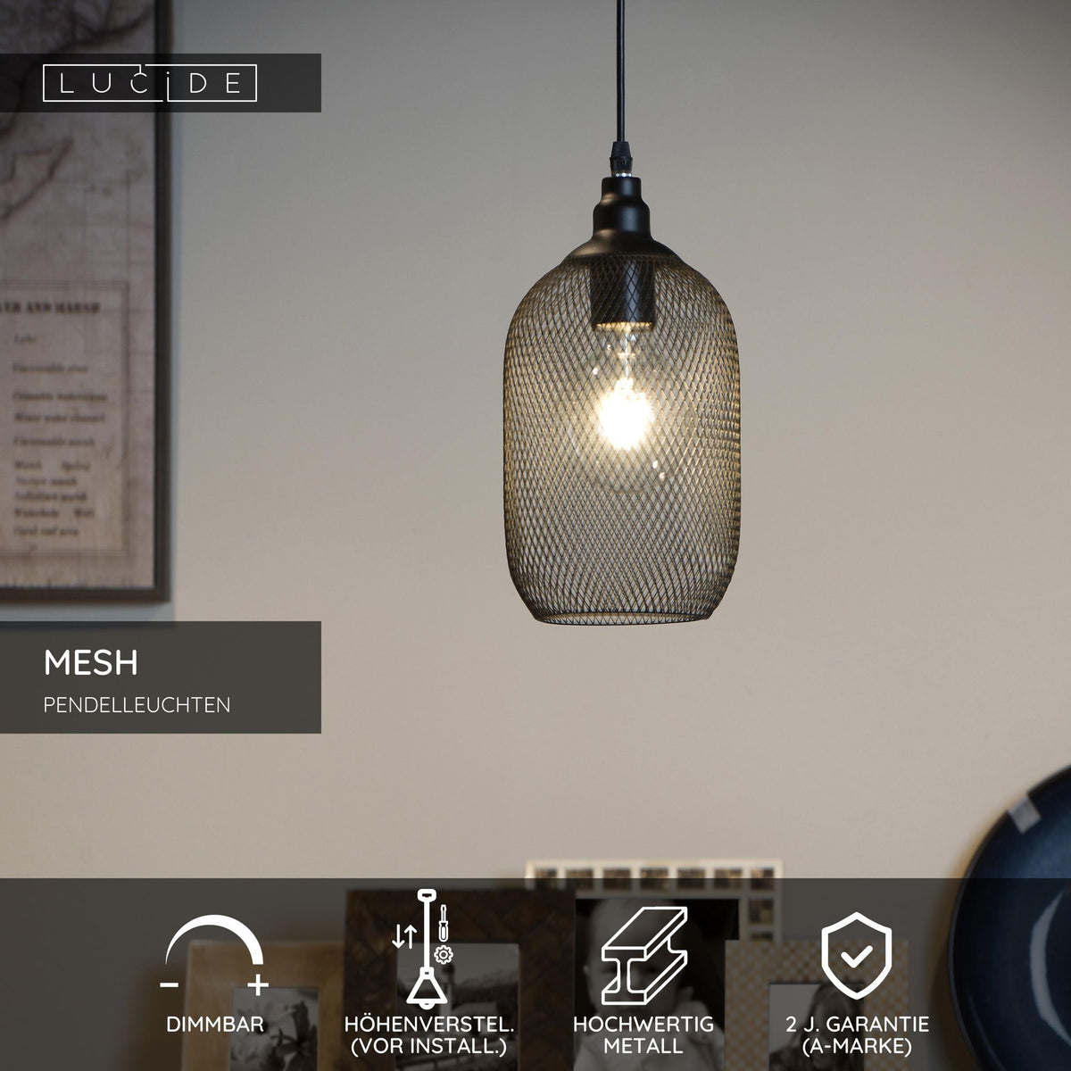 Pendelleuchte Mesh Ø 15cm höhenverstellbar (3)