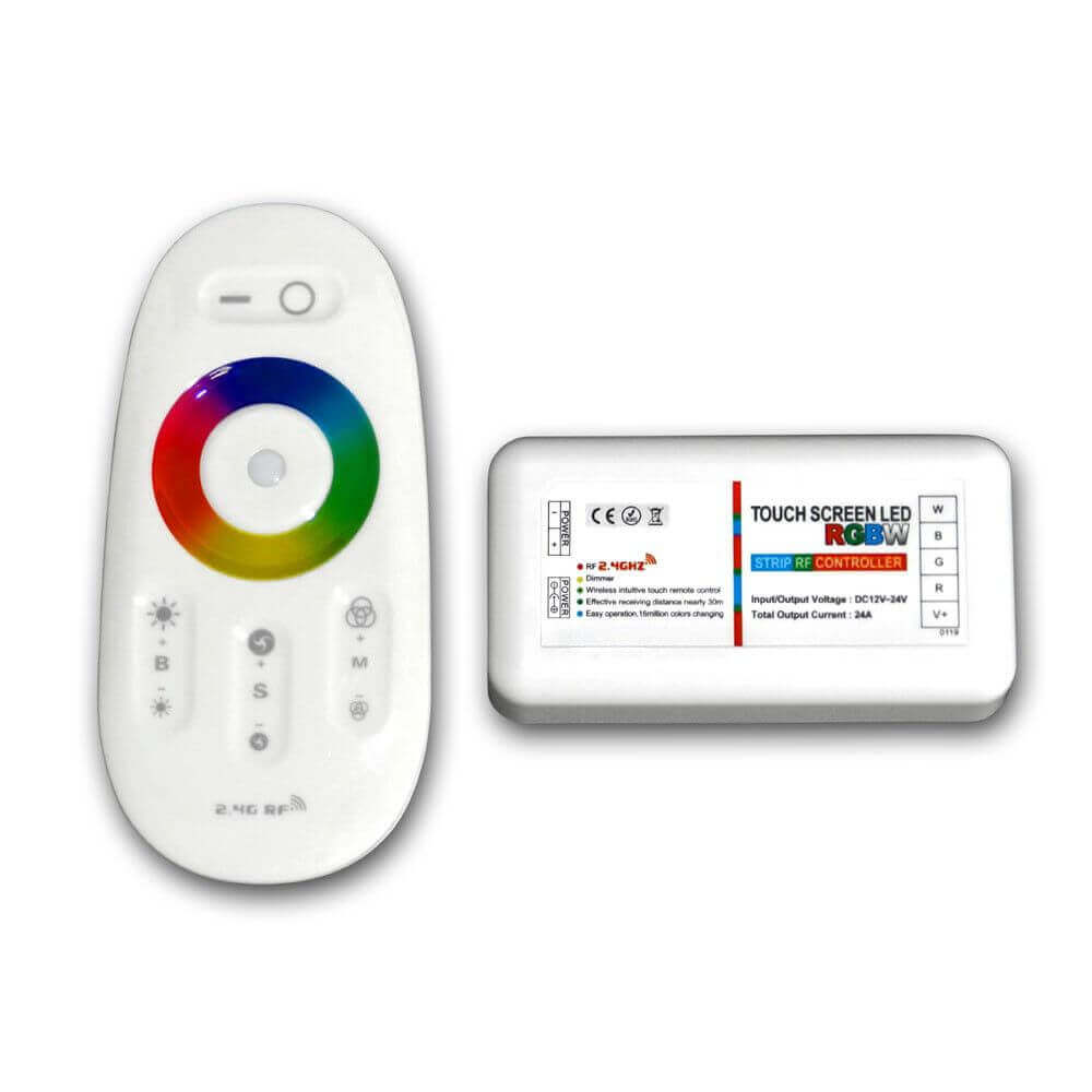 RGBW Funkcontroller mit Fernbedienung 12V-24V bis 10A