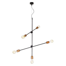 RetroStick Pendelleuchte 5-flammig 73cm Kupfer, verstellbare Nowodvorski Hängeleuchte mit fünf E27-Fassungen