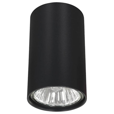 Eye S Deckenleuchte 10cm Schwarz - modernes zylindrisches Design für gezielte Beleuchtung von Tischen und Objekten.