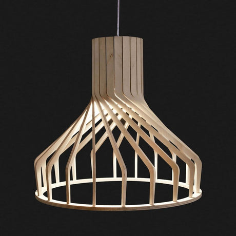Woody trependellampe Ø 38 cm bøk i moderne design med unikt formspråk og behagelig lys.